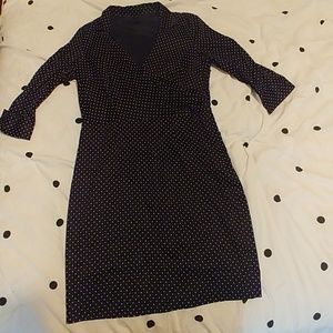 Ann Taylor Polka Dot Wrap Dress Size 14